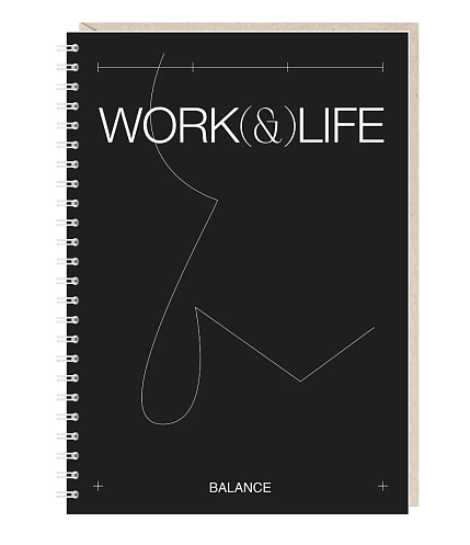 Блокнот на пружине Mitrozhe «Work & Life balance», А5, 50 листов, чёрный, фото 1.