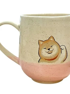 Кружка ручной работы Керемет «Сиба-ину», розовая, керамика, 300 мл