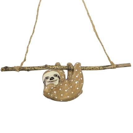 Керамическая подвеска Мама Черепаха интерьерная «Ленивец», коричневый, фото 1.