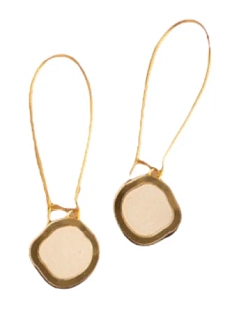 Серьги «Озёра», дерево, бежевые