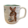 Кружка ручной работы с росписью Зайка с подснежниками, фарфор, 350 мл, превью фото 1