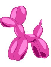 3D Стикер на телефон «Собачка из воздушных шариков», розовый, объёмный