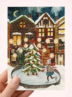 Открытка DARI DARI на Новый год «Каток», А6