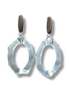 Серьги Лампджой, светло-голубые, стеклянные