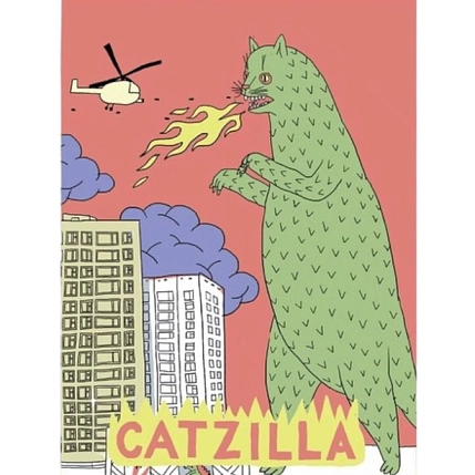 Обложка на паспорт Валя Карнавалова «Catzilla», ПВХ, искусственная кожа, фото 1.