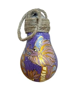 Ёлочная игрушка из лампочки «Дракон», ручная роспись, фиолетовая, 8,5 см