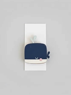 Бирка для подарка ВОЕ «Кит», на прищепке, 4 см