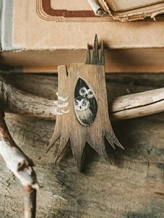 Брелок «Совята», дерево