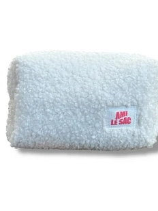 Косметичка ручной работы АМИ (Ami lé sac) «Bebesss», белая, барашек