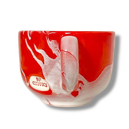 Кружка ручной работы NF ceramics «Королева b**at всего», красная, керамика, 600 мл, фото 2.