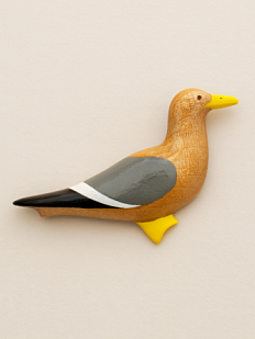 Брошь «Скворец», дерево