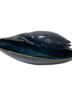 Тарелка ручной работы Ракушка Умбрикатус VELES «Полночь Волшебства», фарфор