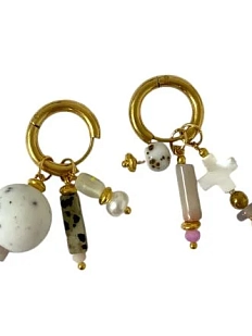 Серьги с агатом и перламутром