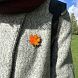 Брошь ручной работы Кленовый лист, оранжевая, дерево, превью фото 3