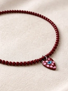 Чокер Мигетт с подвеской «Сердце с глазом», бордовый