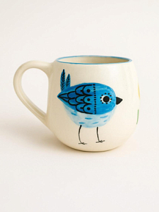 Кружка ручной работы круглая «Сойка», керамика, 400 мл