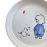 Тарелка ручной работы НАДО ЖЕ с бортиком Девочка с пёсиком, керамика, 13-14 см, превью фото 2