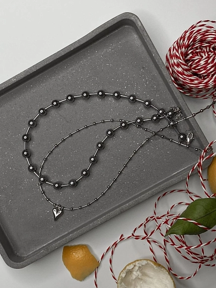 Чокер Бур.Мур «Bubbles», гематит, фото 4.