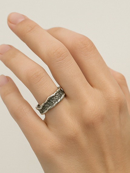 Кольцо из нейзильбера «Оплавленное», фото 3.