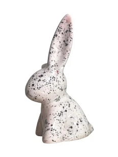Статуэтка ручной работы Кролик, розово-серая, керамика