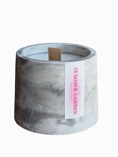 Соевая свеча в гипсовом стакане «Летний сад», 120 мл