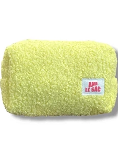 Косметичка ручной работы АМИ (Ami lé sac) «Bebesss», жёлтая, барашек