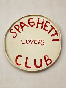 Тарелка ручной работы ММ керамика «Spaghetti lovers club», 23 см
