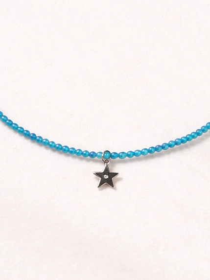 Чокер Мигетт «Звёздочка» из голубого циркона с подвеской, фото 3.