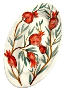 Блюдо-лодочка ручной работы Верба керамика «Гранат», керамика