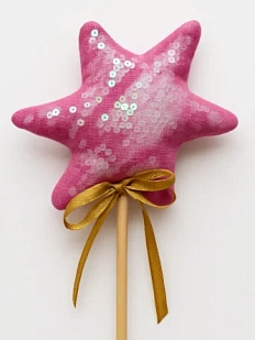 Волшебная палочка БУКА, розовая с пайетками, 25 см