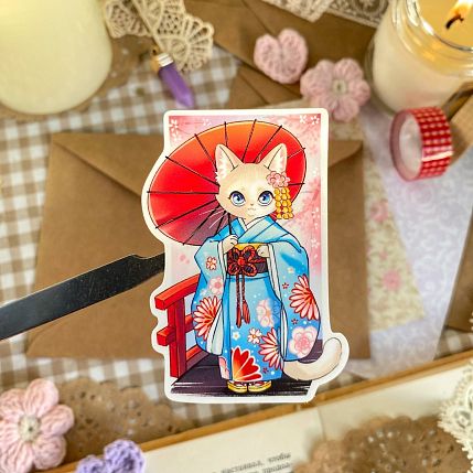 Стикерпак «Кошечки в традиционных костюмах», 9*18 см, фото 4.
