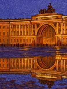 Картхолдер двойной, «Ночная Дворцовая площадь», экокожа