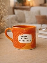 Кружка ручной работы Тата вытворяет/NF ceramics «Творю х**ню осознанно», оранжевая, керамика, 500 мл, превью фото 3