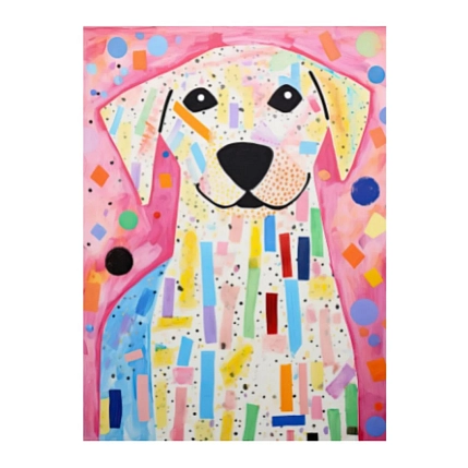 3D Стикер на телефон «Собачка», розовый, объёмный, фото 1.