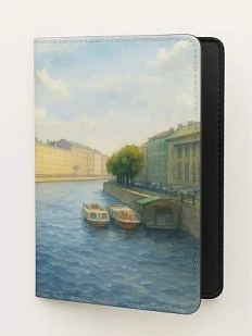 Обложка на паспорт DARI DARI «Речные прогулки в Петербурге», искусственная кожа