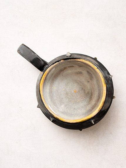 Кружка ручной работы гладкая с шипами, чёрная, керамика, 250 мл, фото 4.