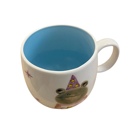 Кружка ручной работы Ким керамика с росписью Лягушка в колпаке, фарфор, 250 мл, фото 4.