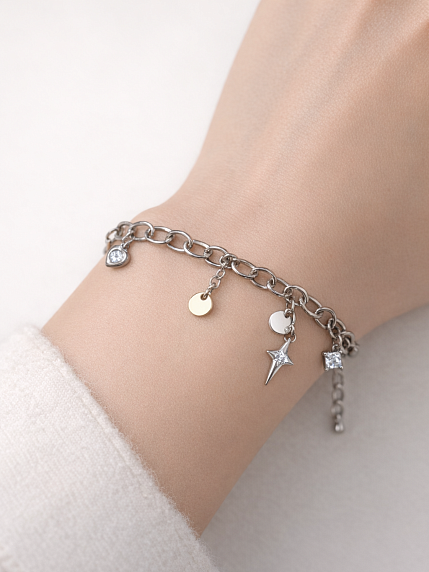 Браслет цепь с подвесами «Звезда» Migette, фото 2.