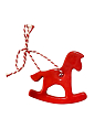 Ёлочная игрушка «Лошадка-Качалка» красная, керамика, превью фото 1