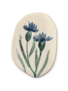 Брошь ручной работы Верба керамика «Василёк», керамика
