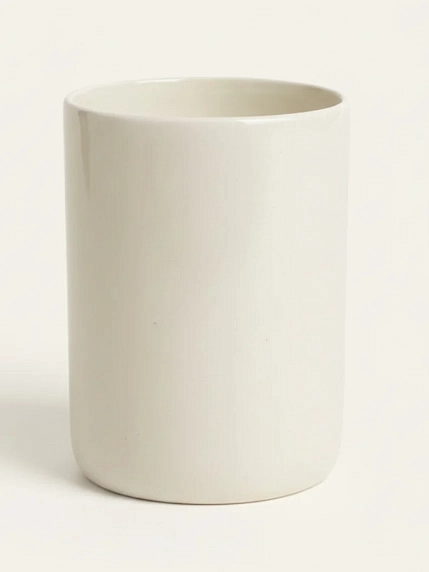 Стакан ручной работы Донышко-горлышко «Кот Краш Зеленый», белый, керамика, 300 мл, фото 2.