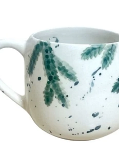 Кружка ручной работы Верба керамика «Еловые веточки», круглая, керамика, 250 мл