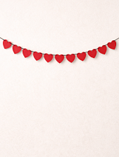 Бумажная гирлянда Магия букв «Сердечки», красная, картон 240 г/м², 1.8 м