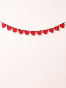 Бумажная гирлянда Магия букв «Сердечки», красная, картон 240 г/м², 1.8 м