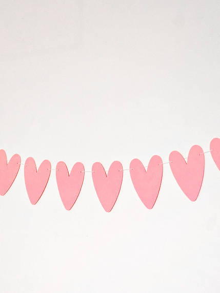 Гирлянда Адастра «Сердечки», розовая, картон, 240 г/м², фото 1.