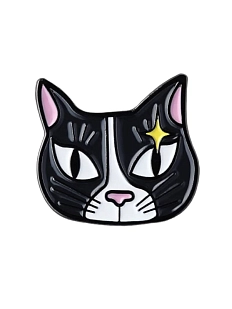 Значок эмалированный «Кошка искра»