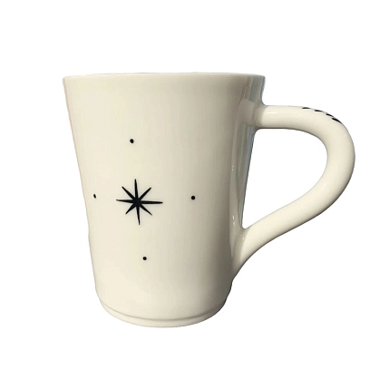 Кружка Звер ручной работы Котик в цветочке, белая, керамика, 250 мл, фото 2.