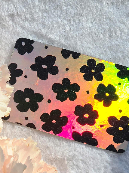 Наклейка на карту «Цветочки», голографическая, фото 1.