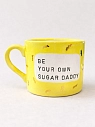 Кружка ручной работы Тата вытворяет/NF ceramics «Be your own sugar daddy», жёлтая, керамика, 500 мл, превью фото 1
