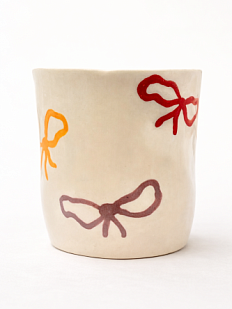 Стакан ручной работы мятый «Бантики», полуфарфор, 350 мл